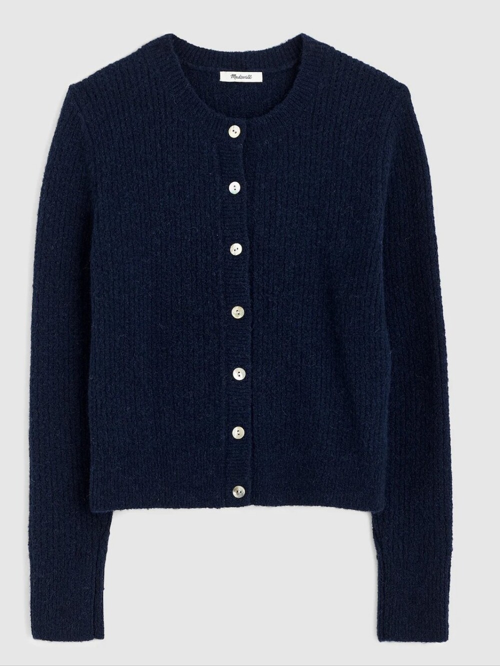 Madewell CloudSoft Cardigan Juniper Berry Navy Blue Sweater Small